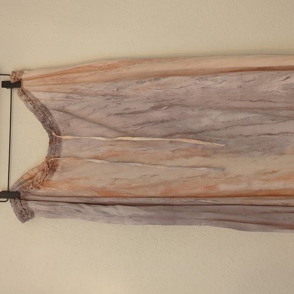 XCVI high low tie dye Bohemian maxi skirt lace waist and waist tie adjustable 1X - Picture 1 of 8